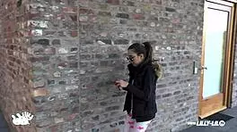 fan fucks lilly lil in outdoor anal creampie