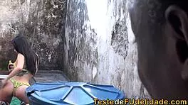 Rich black man fucks young european nympho neighbor in amateur scene.