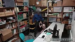 Teen In Kitchen Engages In Hardcore Sex, Gets Caught By Police In Uniform At The Store.