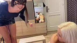 petite blonde does blowjob couple porn casting with real couple pov double bj