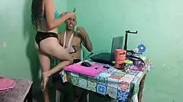 perverted stepmom shows stepdaughter how to suck a big cock