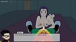 18Titans Episode 13 - Raven Delivers Intense Handjob in Anime Action