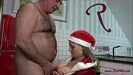 old man surprises teen with fucking on christmas eve