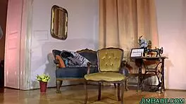 this teen brit rides old man in uniform, blows him while wearing stockings 😈