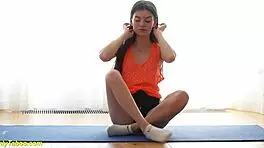 In this first video, the skinny flexi stepsis undresses and masturbates