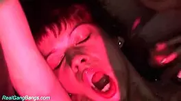 Ugly Redhead German Screams In First Party Gangbang!