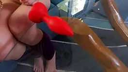 Surprised by the Size of the Toy in Her Ass