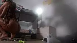 hot black latina having first time anal sex backstage, ouch it hurts!