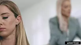 Lesbian Boss Says, Give In To Desires With Petite 18+ Intern Haley Reed At Work