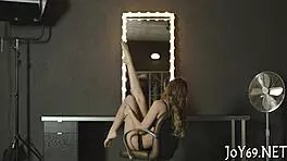 The teen beauty masturbates hard with dildo and fingers her wet pussy