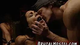 Watch young blonde dominate two sluts with rough anal and face fucking