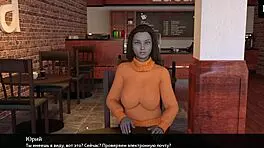 Ebony whore with small tits plays sexy hentai game interview