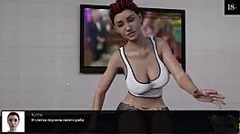 Ebony whore with small tits plays sexy hentai game interview