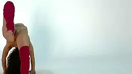 Hot Gymnast Anna Ocean Stretches Naked with Small 18+ Tits and Brunette Charm