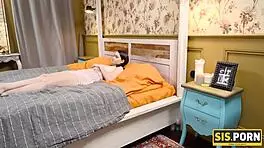 i'm watchin sis porn, this teen with long legs moans gettin stepbrother's hard penis in her hungry pussy