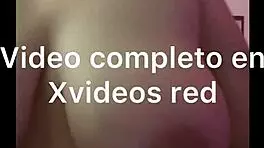 Wife touches herself with vibrator, showing big tits and ass