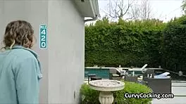 huge titty girlfriend by the pool