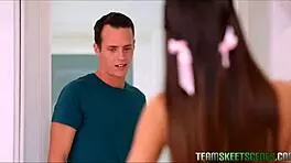 tiny latina teen 18+ katya rodriguez shows off new braces before sucking big cock