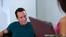 tiny latina teen 18+ katya rodriguez shows off new braces before sucking big cock