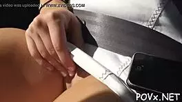 In the game contest, the cute teen exposes her pussy for rough POV fucking.