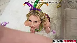 Mardi Gras Sex Flash with Stepmom in Wild Taboo Moment