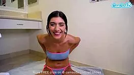 I'm a sexy college teen masturbating in the bathroom