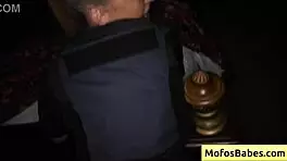 Horny blonde cop sucks big cock and loves it deep in her moist pussy!