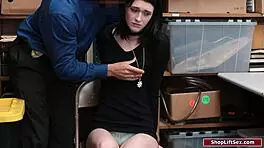 Teen thief gets fucked by old officer