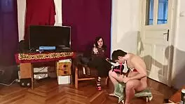 humiliating step brother with spanking, ass kicking, and boot worship in hd