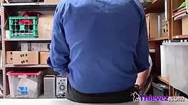 raven gets her pussy expanded by horny officers big cock at office work