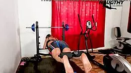 Horny Colombian Teen Masturbates In Gym Solo Session.