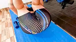 Horny Colombian Teen Masturbates In Gym Solo Session.