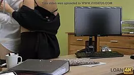 I get blowjob and fuck curvy teen 18+ during loan interview for her business