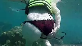 Public Exhibitionist German Teen 18+ VeronikaVonk Shows Big Boobs by Sea!