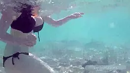 Public Exhibitionist German Teen 18+ VeronikaVonk Shows Big Boobs by Sea!