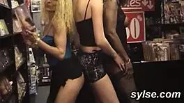 Young French teen tries strapon and toys in outdoor casting