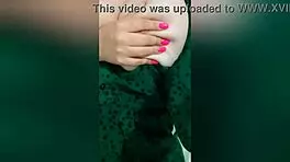 young 18+ plays with big natural tits, feeling horny