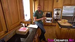 Teen creampied with massive bbc in raw interracial pounding