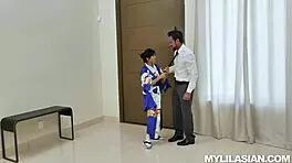 Groping Little 18+ Geisha Ember Snow with Johnny Castle in Hardcore POV Action