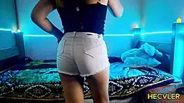 She lost at cards and ended up undressing herself in this sexy amateur video.