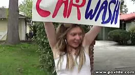 i'm having pov sex with brunette carwash hottie alice white, she's so shaved and tight!