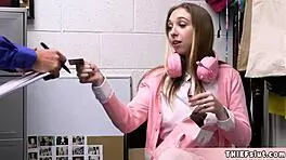 cute game streamer caught shoplifting gets her tiny pussy destroyed