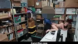 Young Girl Fucked In Garage For Stealing By Police Officer