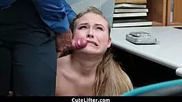 Young Girl Fucked In Garage For Stealing By Police Officer