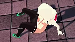Spider-Gwen Gwen Stacy Masturbates and Gets Fucked on Rooftop