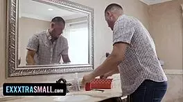 Mischievous step-daughter craves step-daddy's attention. She'll suck and lick to get it.