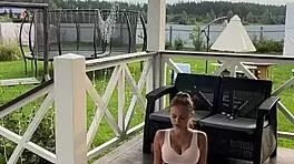 stretching session turns into sexy morning fun with cute teen 18+ babe next door