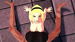 Spider-Gwen Gwen Stacy Masturbates and Gets Fucked on Rooftop