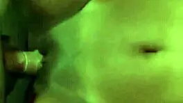 ebony hottie takes massive cum load on face after riding big cock