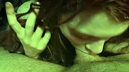 cute face with barefeet soles and tattoo gives deepthroat blowjob to pierced russian babe 😍